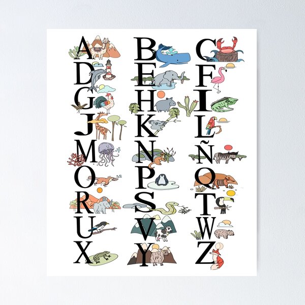 Citatplakat Poster - A3 - Alphabet Poster With Animal