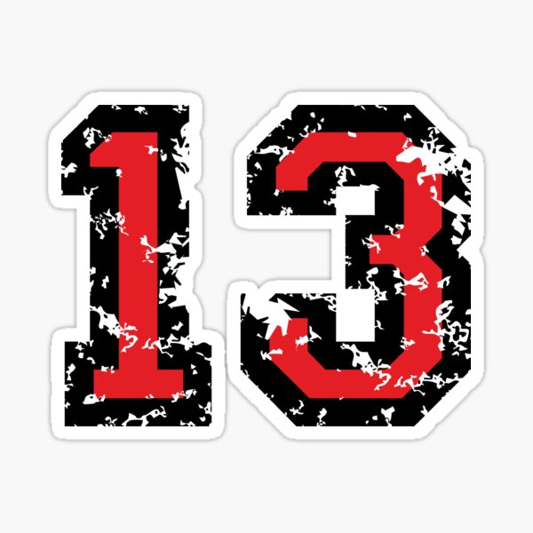 Number 13 Jersey Stickers | Redbubble