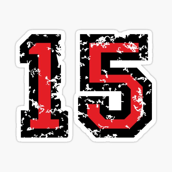 Number 15 number fifteen shirt number soccer sport Sticker by GeogDesigns