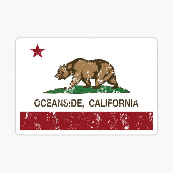 Item preview, Oceanside California Republic Flag Distressed  designed and sold by NorCal.