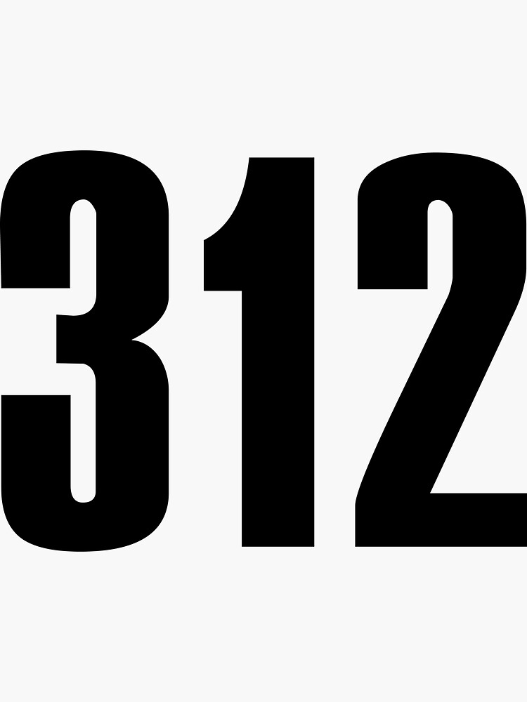"312 Chicago Phone Area Code Shirts" Sticker for Sale by