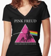 Rosa Freud dunkle Seite Ihrer Mutter Tailliertes T-Shirt mit V-Ausschnitt