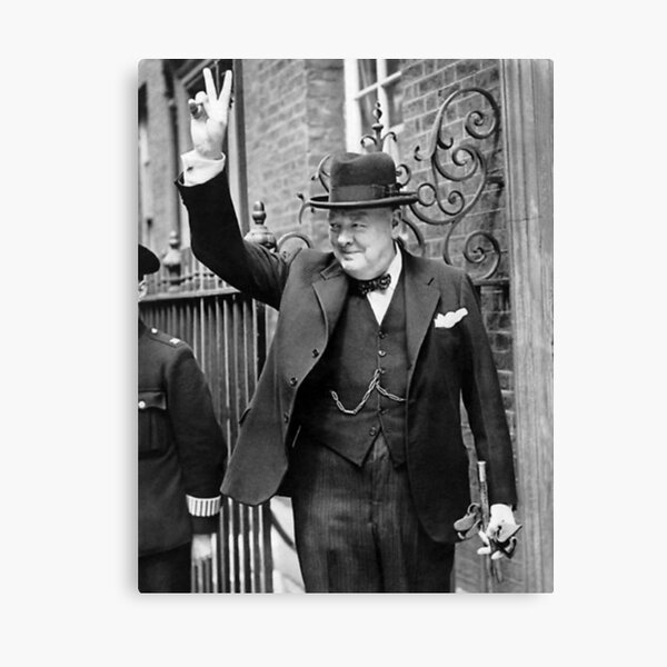 Winston Churchill V For Victory Canvas Print