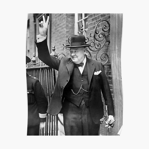 Winston Churchill V For Victory Poster