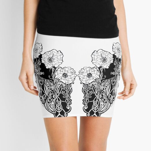 Celtic Poppy Design Mini Skirt