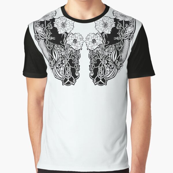 Celtic Poppy Design Graphic T-Shirt