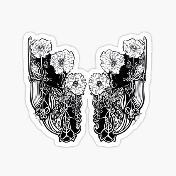 Celtic Poppy Design Sticker