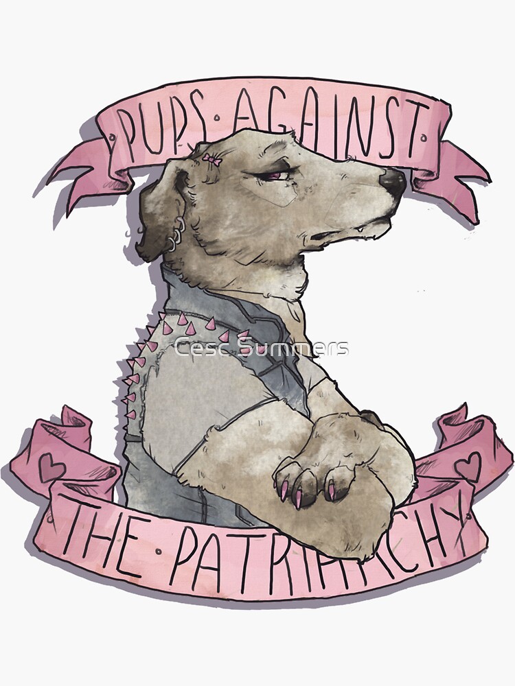 Thumbnail 3 of 3, Sticker, Pups Against the Patriarchy designed and sold by Cesc Summers.