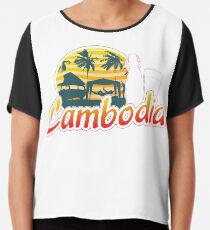 Cambodia Traveller Travelling Gift For Men And Women Chiffon Top