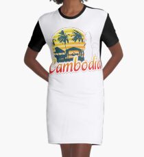 Cambodia Traveller Travelling Gift For Men And Women Graphic T-Shirt Dress