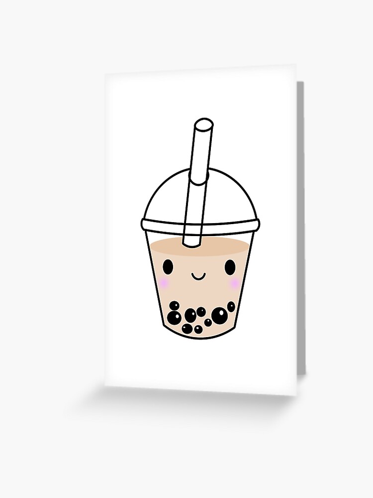 Cute bubble tea, coffee cup, kawaii, boba tea illustration