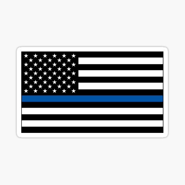 Thin Blue line decal State of Michigan Blue//Red Line Tattered Flag Decal