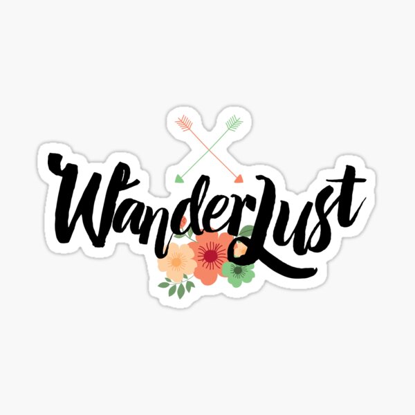 Wanderlust 02 lettering Sticker