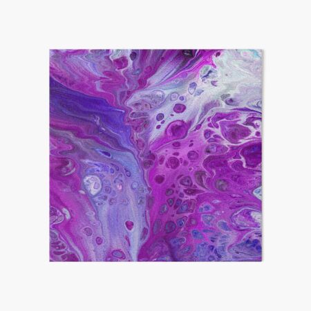 Purple Pour acrylic painting. Abstract mixed media art. Fluid art Art Board Print