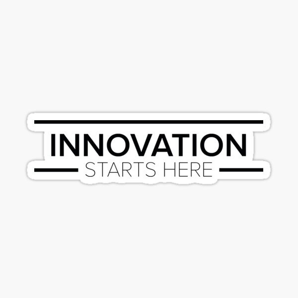Innovation Starts Here Design - Blue Sticker