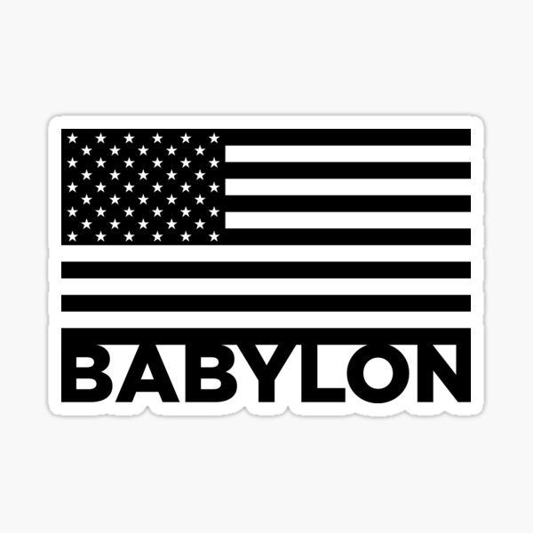 BABYLON FLAG BLK Sticker