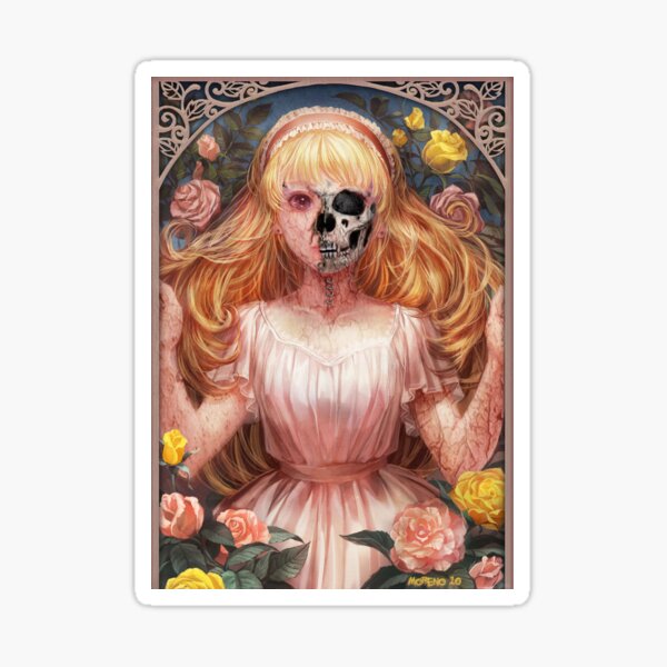 Little Zombie Girl in Garden Sticker