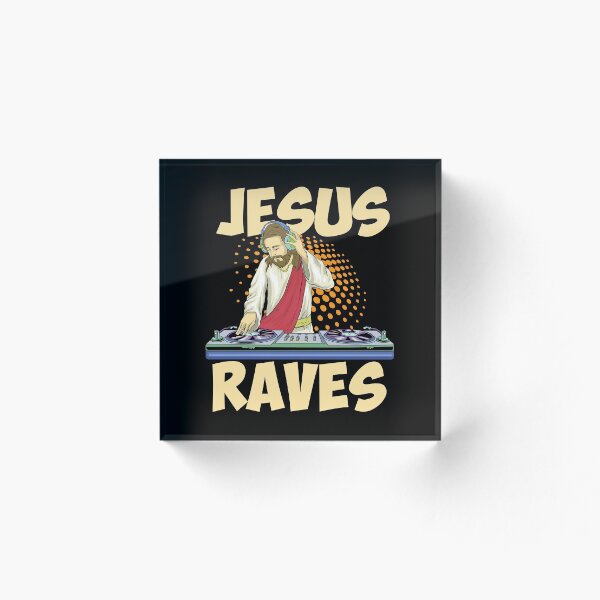 Artikelvorschau, Jesus schwärmt lustige Plattenspieler DJ Diskjockey Techno Dance Electro Christus Gott Religion Geschenkidee entworfen und verkauft von SimonGs.