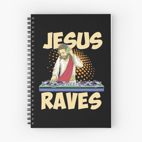 Artikelvorschau, Jesus schwärmt lustige Plattenspieler DJ Diskjockey Techno Dance Electro Christus Gott Religion Geschenkidee entworfen und verkauft von SimonGs.