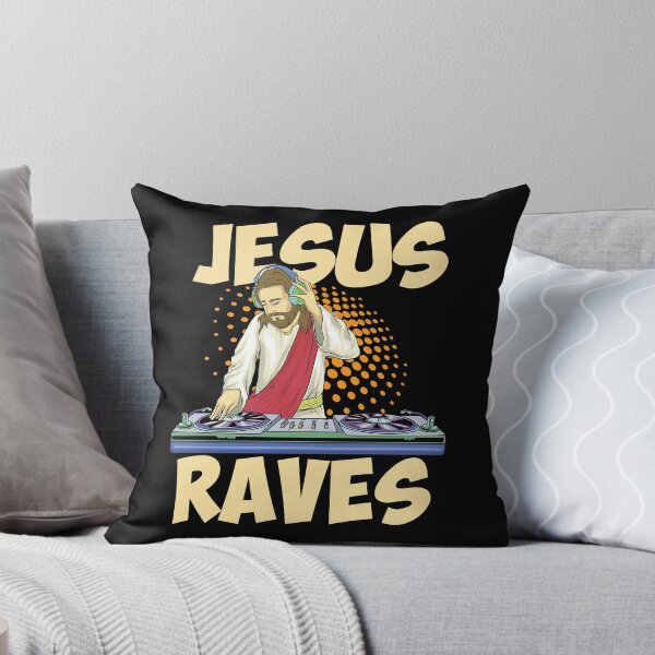 Item preview, Jesus Raves Funny Turntable DJ Diskjockey Techno Dance Electro Christus God Religion Gift Idea designed and sold by SimonGs.