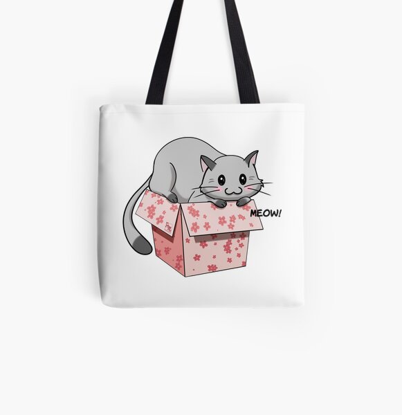 Kitty in a box All Over Print Tote Bag