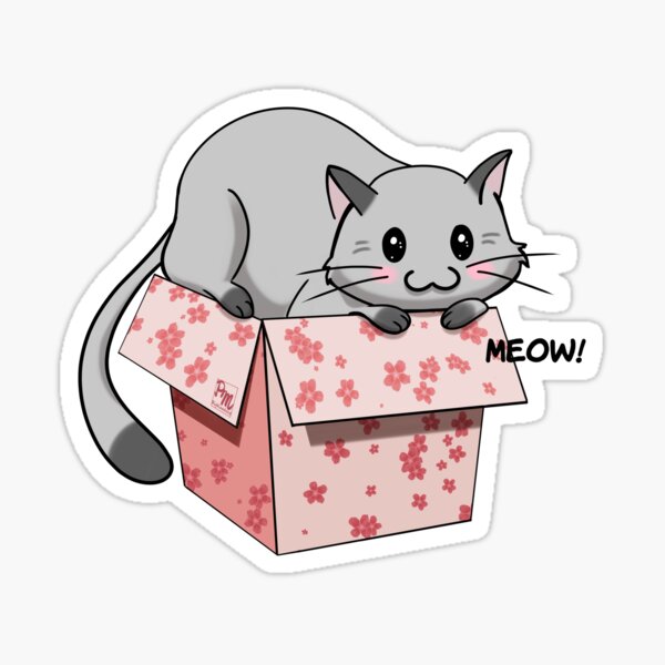 Kitty in a box Sticker