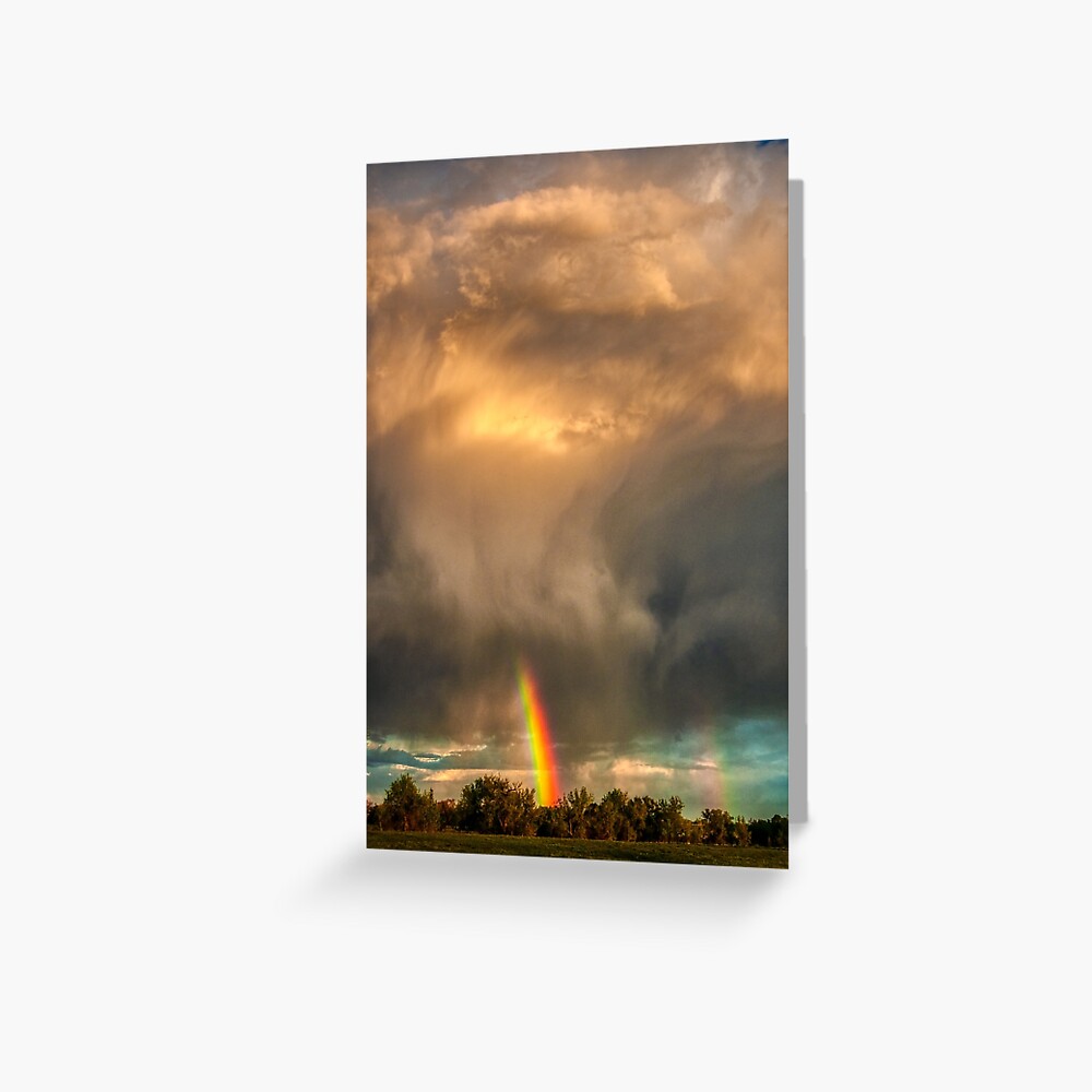 Storm Cloud Sprays a Rainbow Greeting Card