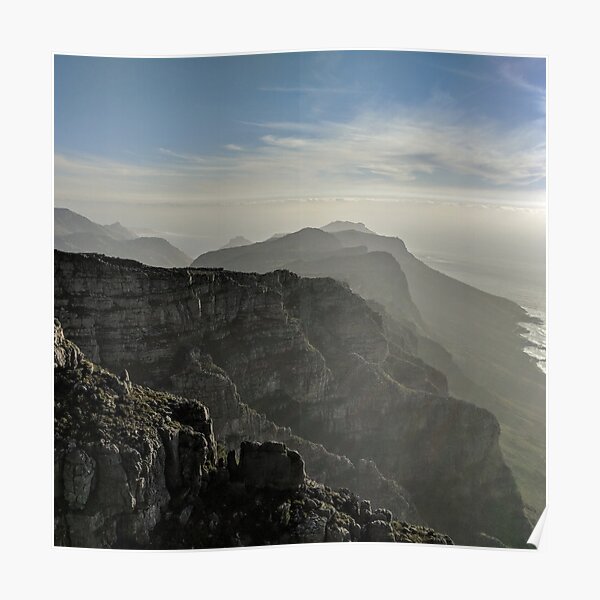 PHOTO COMPOSITION ATMOSPHERIC TABLE MOUNTAIN SOUTH AFRICA FRAMED PRINT B12X8568