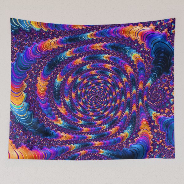 Item preview, Spiral Fractal Stripes Blue Orange designed and sold by roseglasses.