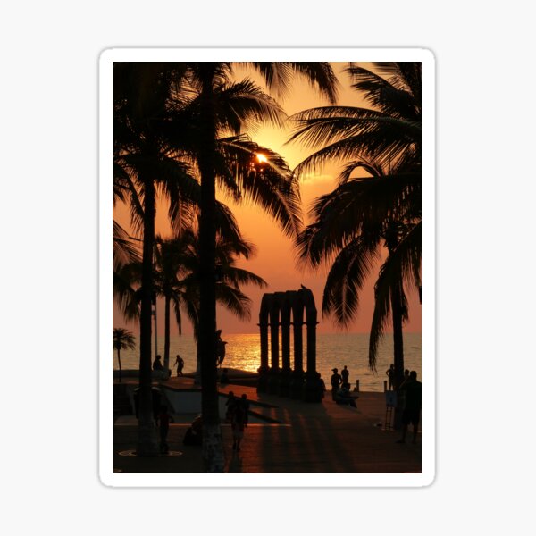 pictures of a sunset I - imagenes de una puesta del sol Sticker