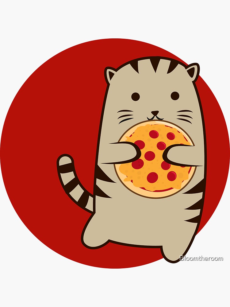 "Pizza cat trendy art" Sticker for Sale by Bloomtheroom Redbubble