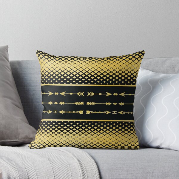 Item preview, Golden Metallic Primal Arrows with Raining Diamond Pattern On Black Background designed and sold by infinitygrafix.