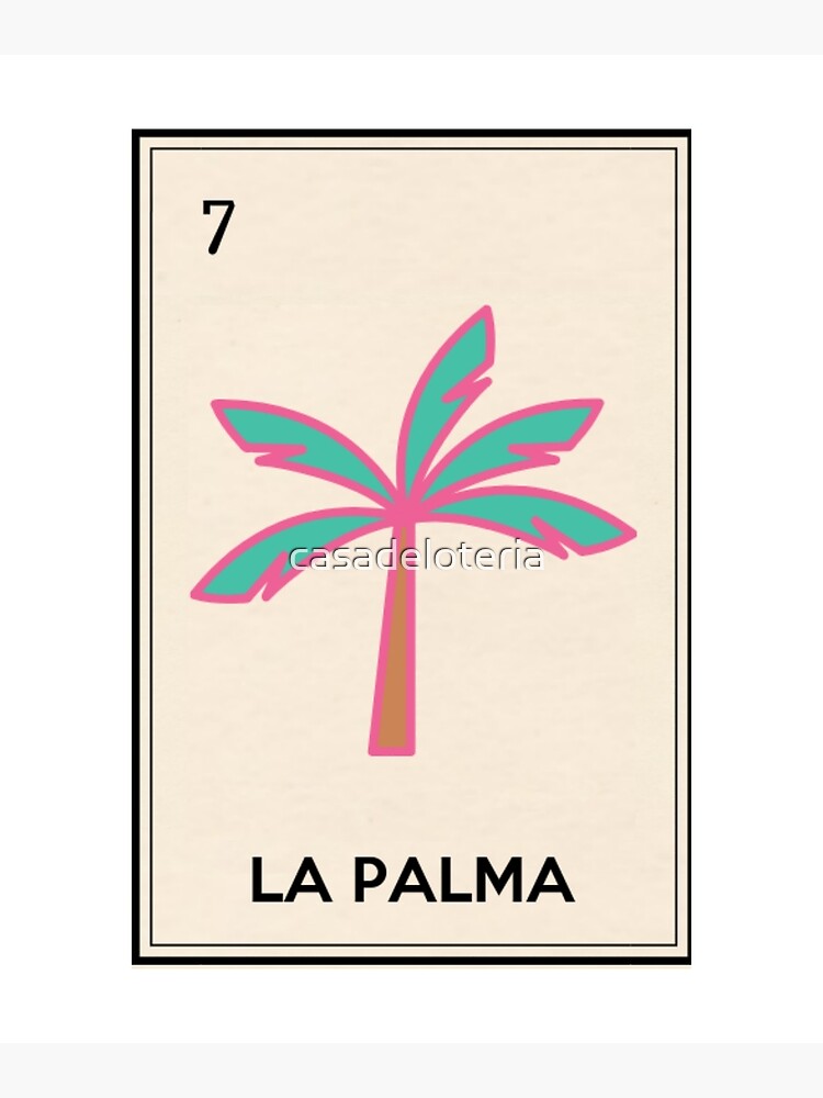 La Palma Mexican Loteria Bingo Card Palm Tree Photographic Print By Casadeloteria Redbubble