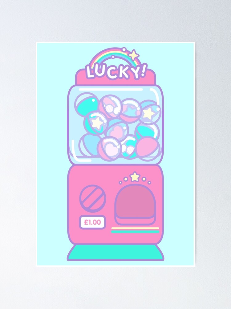 Lucky Gacha Machine Poster For Sale By Boxdrink Redbubble