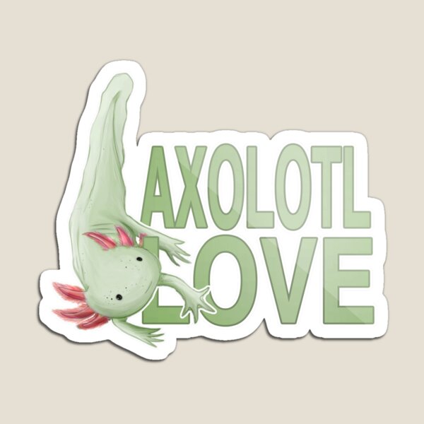 Axolotl Love- Green Magnet