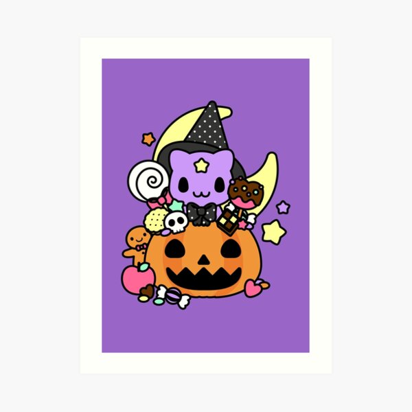 Trick or Treat Kitty Art Print
