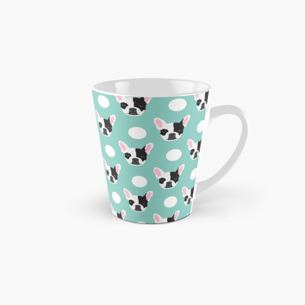 French Bulldog pattern polka dogs dog head funny dog meme cute gift for a dog lover frenchie owner Tall Mug