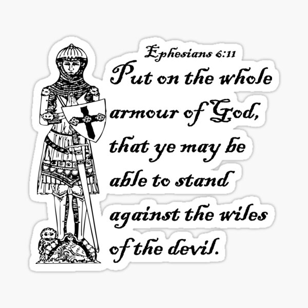 Ephesians 6:11 Inspirational Vinyl Wall Decal Art Details about   Put on The Full Armor of God 