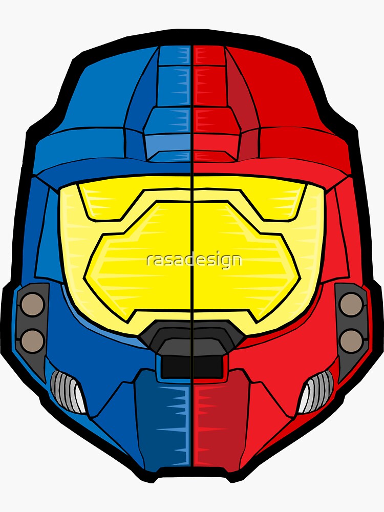 Red vs Blue Helmet by rasadesign