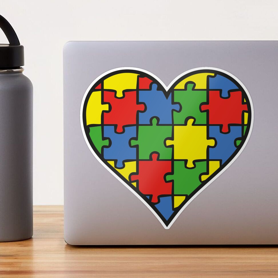 Autism Awareness Heart Puzzle - Glass Saying Soy Candle - Simply Home Soaps