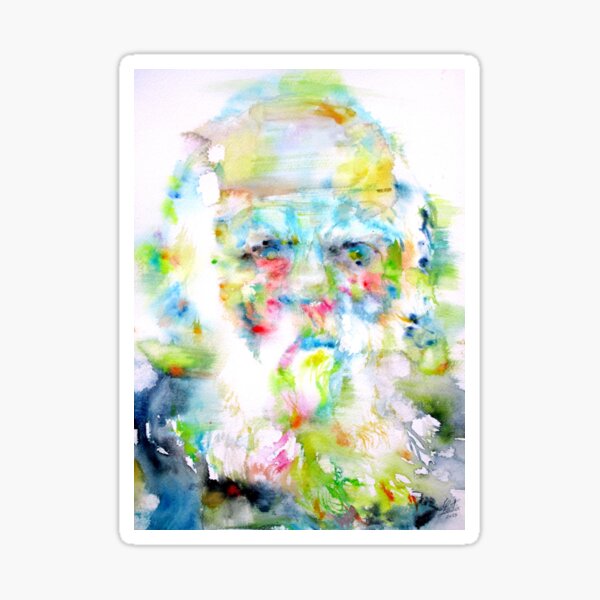 Item preview, CHARLES DARWIN - Aquarellporträt designed and sold by lautir.
