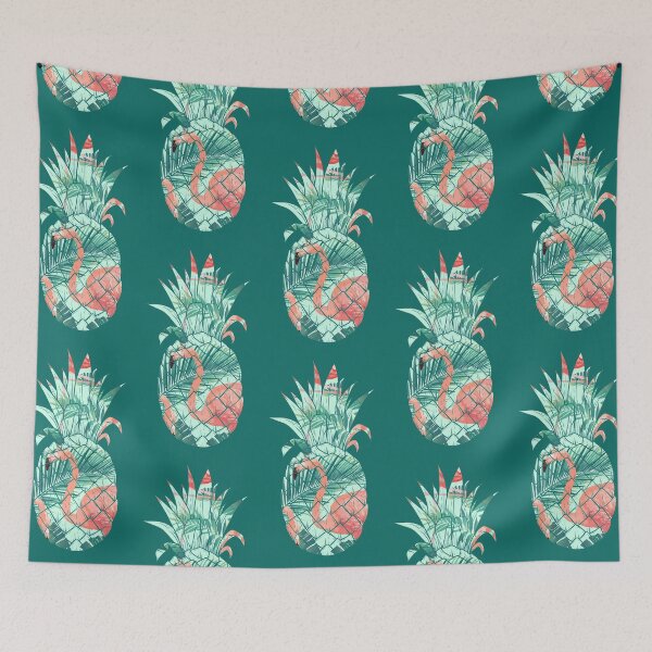 Item preview, Flamingo Pattern Pineapple designed and sold by EddieBalevo.