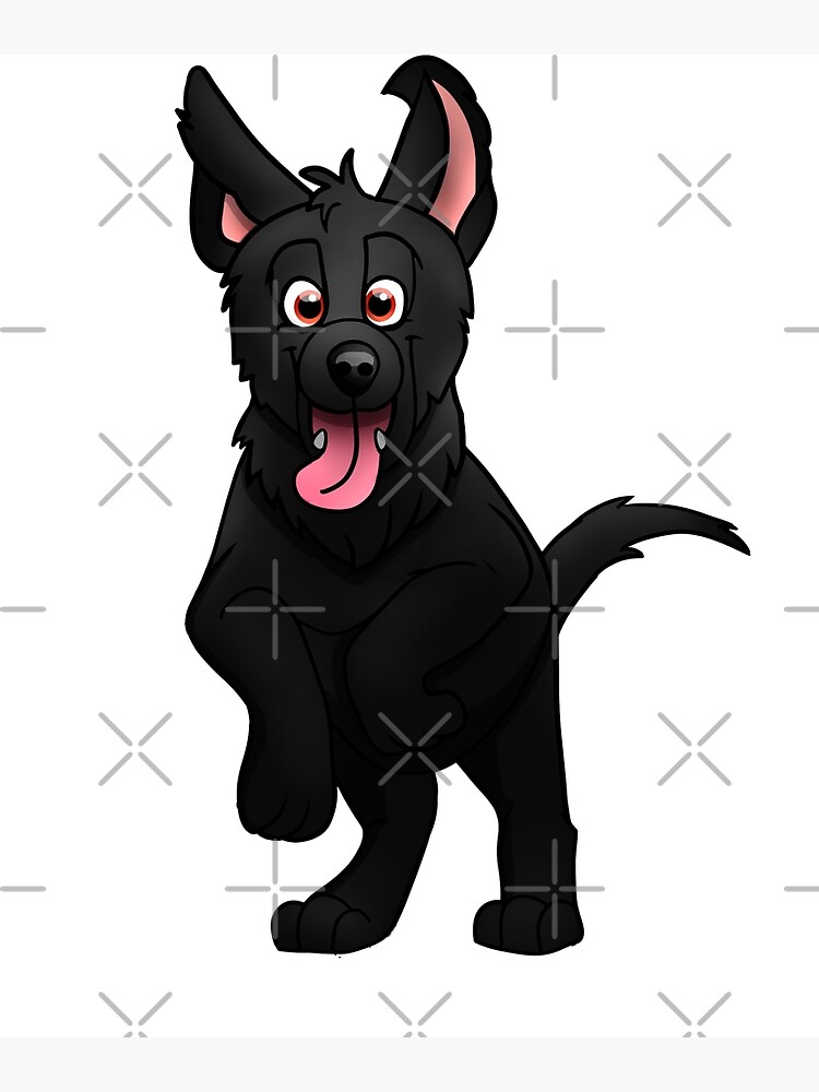 "Black German Shepherd Playful puppy" Canvas Print for Sale by