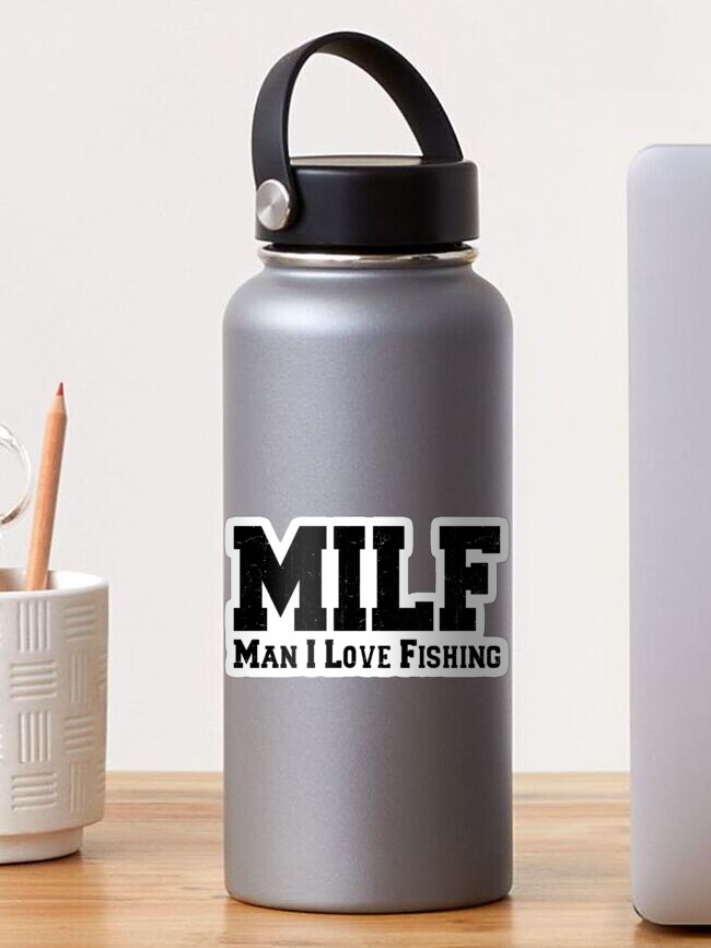 MILF Man I Love Fishing Retro Sticker for Sale by CrazyDog