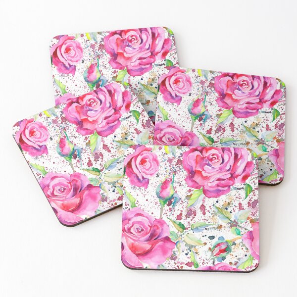 Item preview, Pink Roses Watercolour Flowers Grunge designed and sold by MysticMagpie.