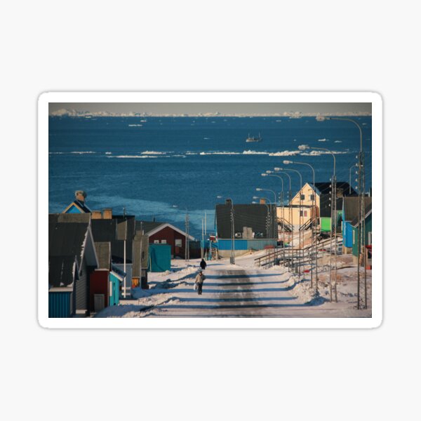 Street in Ilulissat, Greenland Sticker