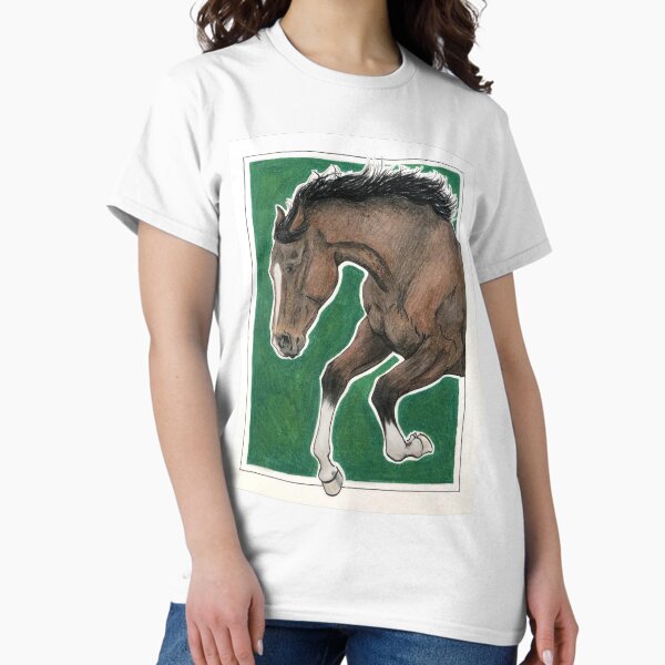Aperçu de l'œuvre Cheval bai sur vert créée et vendue par jazzymbf.