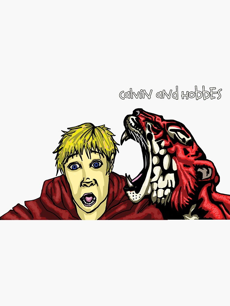 "Calvin & Hobbes Grown Up" Sticker for Sale by OGjimbo Redbubble