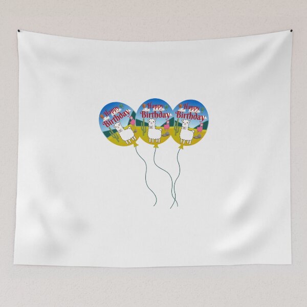 Item preview, Happy Birthday Llama Balloons designed and sold by rehatschek.