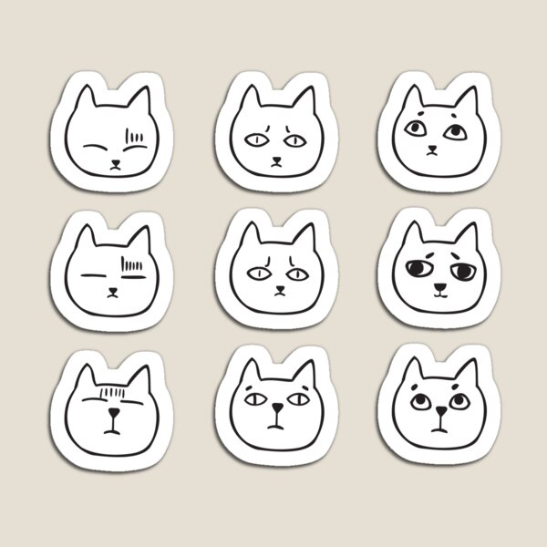 Item preview, cat facial expression designed and sold by sweetkoala.